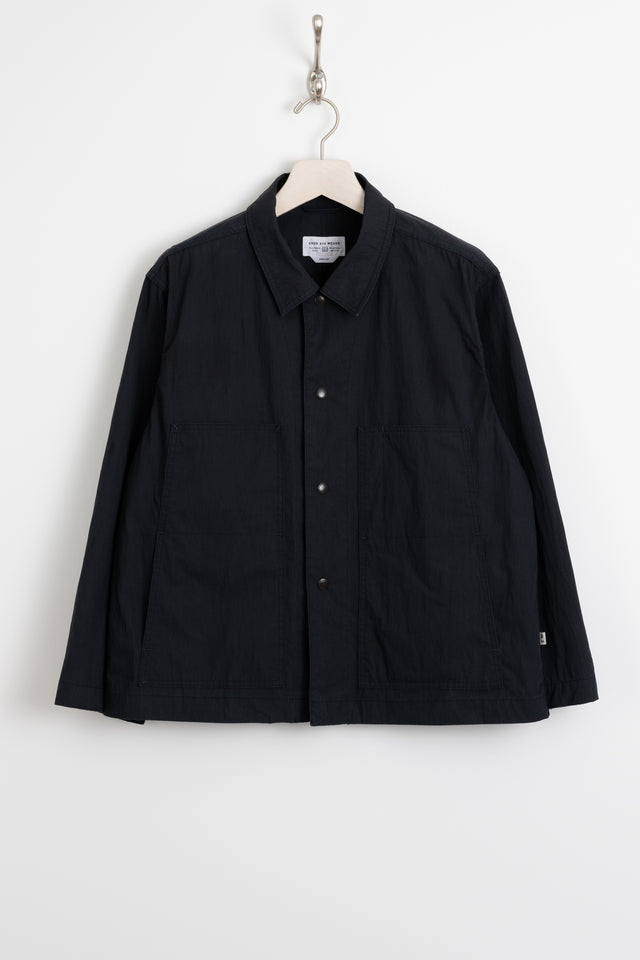 ENDS and MEANS, Garment Dyed Cotton Cover All Jacket Dark Navy, Size M Perfect Circle men's seasonal & consignment fashion shop