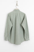 ENDS and MEANS, Sriped Oxford Shirt Green, Size L perfect circle men's seasonal and consignment online fashion shop
