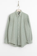 ENDS and MEANS, Sriped Oxford Shirt Green, Size L perfect circle men's seasonal and consignment online fashion shop
