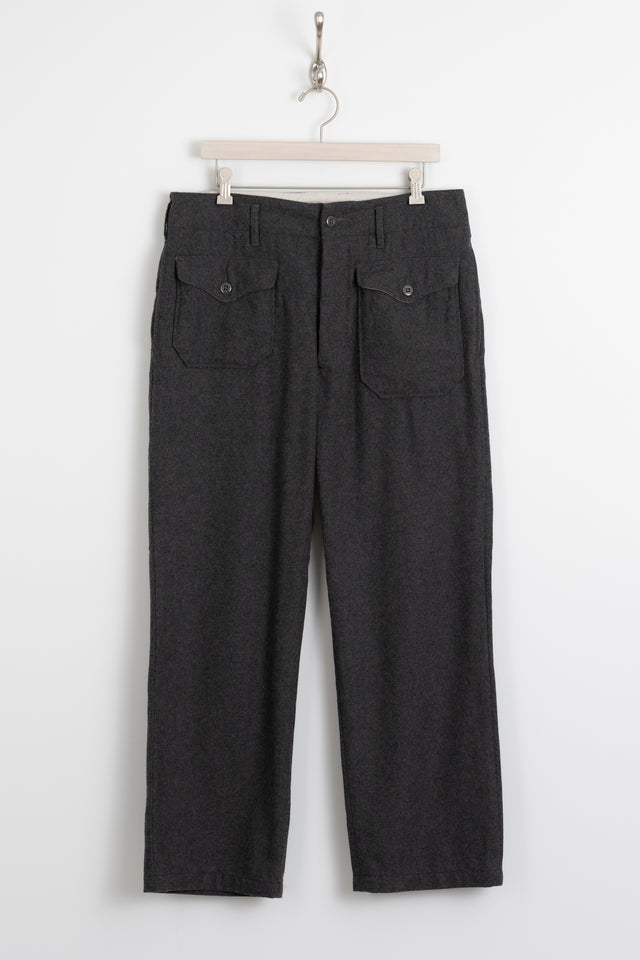 Engineered Garments, Wool Blend Flap Pocket Straight Leg Pant Grey, Size 34