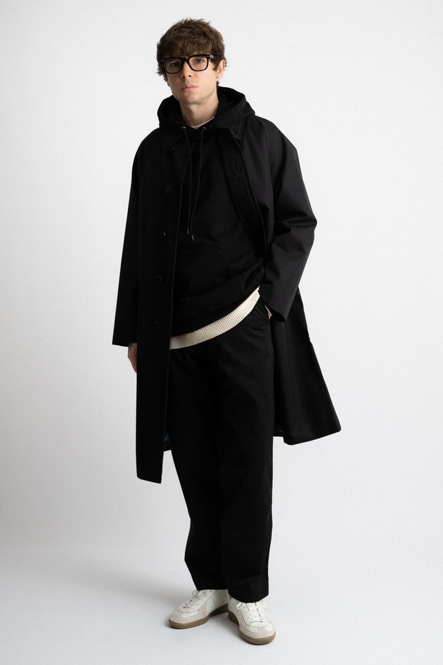 nanamica Japan FW24 men's collection GORE-TEX Balmacaan Coat Black Perfect Circle men's seasonal & consignment fashion shop