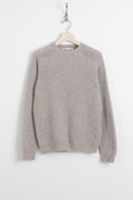 Harley Of Scotland, Shetland Wool Raglan Sweater Sea Pearl, Size S Perfect Circle Men's Seasonal & Consignment Fashion Shop