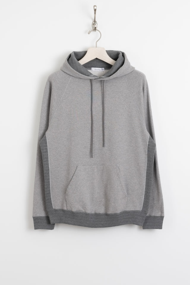 nanamica Japan FW24 men's collection Hooded Pullover Sweat Heather Grey Perfect Circle men's seasonal & consignment fashion shop