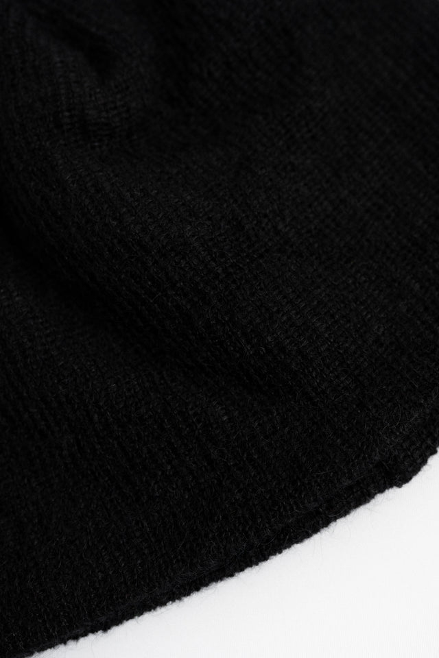 Found Feather 24FW Made in Japan Mohair Blend Knit Skully Black Perfect Circle men's seasonal & consignment fashion store