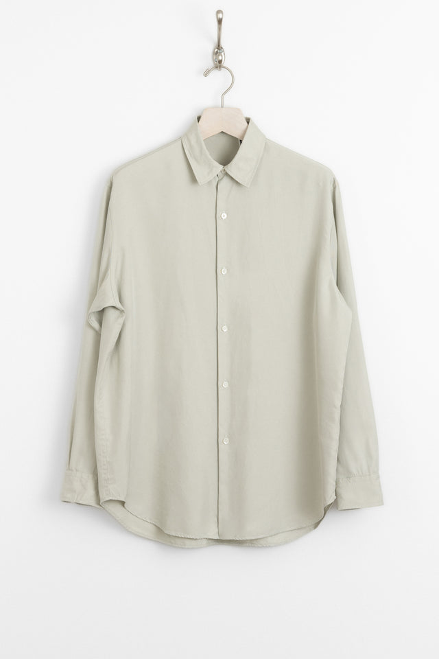 kaptain sunshine 25ss ks25ssh09 Plain Shirt Washed Silk Gabardine Whisper Green perfect circle men's seasonal and consignment fashion shop