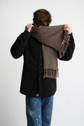 Found Feather 24FW Made in Japan Lambswool Scarf Brown Perfect Circle men's seasonal & consignment fashion store