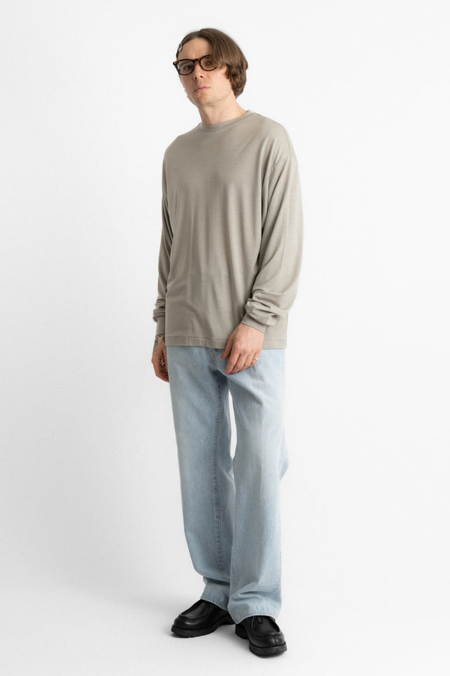 kaptain sunshine 25ss kbscs09 Super Soft Merino Tenjiku L/S Tee Misty Green perfect circle men's seasonal and consignment fashion shop