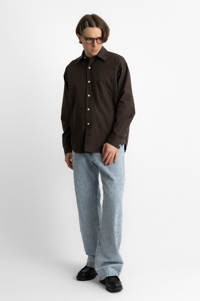 mfpen SS25 Executive Shirt Washed Brown perfect circle men's seasonal & consignment online fashion shop