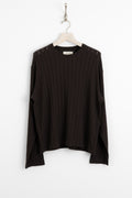 mfpen ss25 LS Round Neck Brown Rib perfect circle men's seasonal and consignment online fashion shop