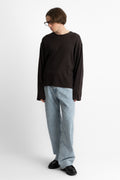 mfpen ss25 LS Round Neck Brown Rib perfect circle men's seasonal and consignment online fashion shop