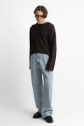 mfpen ss25 LS Round Neck Brown Rib perfect circle men's seasonal and consignment online fashion shop