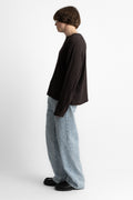 mfpen ss25 LS Round Neck Brown Rib perfect circle men's seasonal and consignment online fashion shop