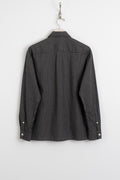 mfpen, Covered Placket Flat Hem Shirt Black Check, Size S Perfect Circle men's seasonal & consignment fashion shop