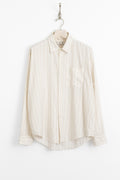 mfpen, Executive Shirt Silk / Wool Beige Stripe, Size S perfect circle men's seasonal and consignment online fashion shop