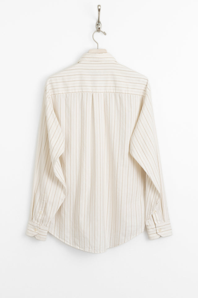 mfpen, Executive Shirt Silk / Wool Beige Stripe, Size S perfect circle men's seasonal and consignment online fashion shop