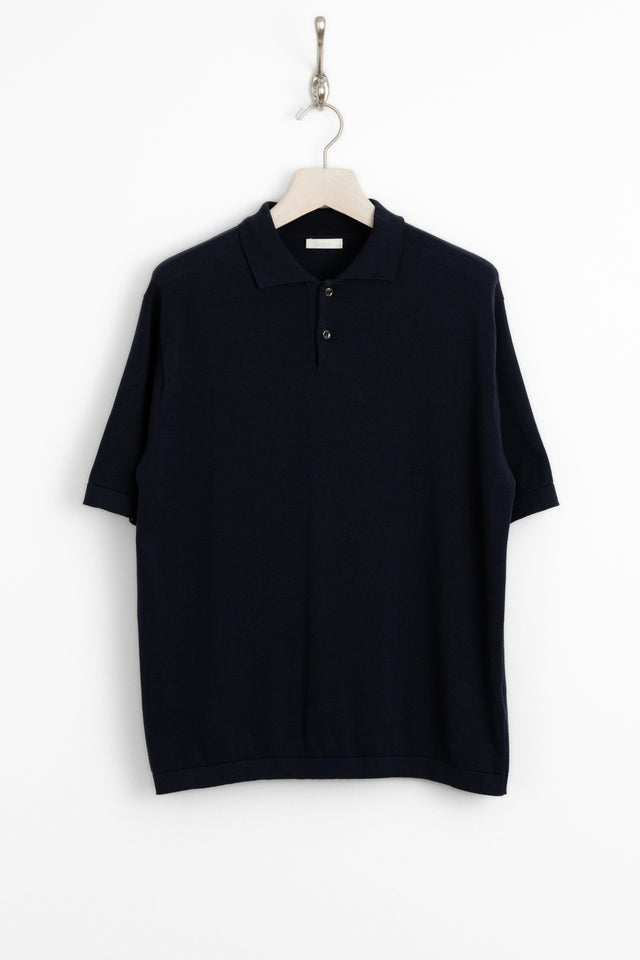 niuhans, Organic Cotton Knit Polo Sweater Navy, Size 3 Perfect Circle men's seasonal and consignment online fashion shop