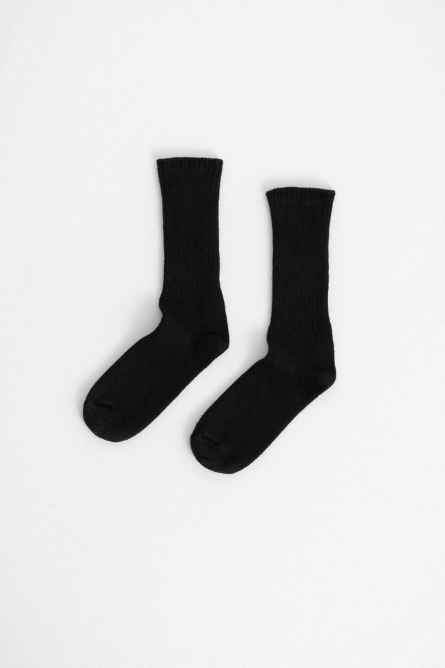 Organic Cotton Crew Socks Black