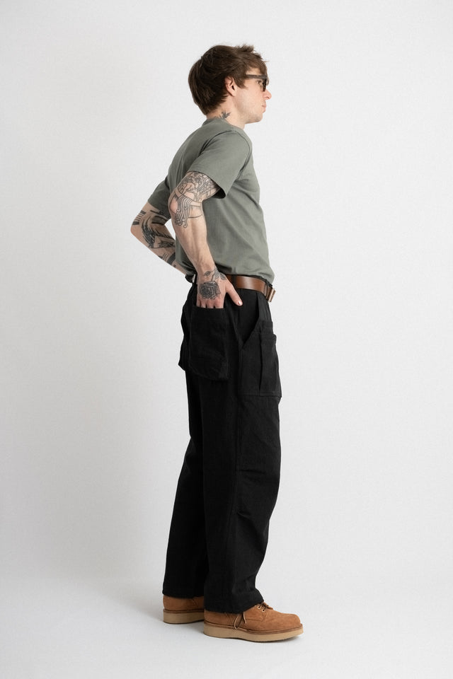 Sassafras Made in Japan SS24 Men's Collection Overgrown Fatigue Pants Slab Back Satin Black Calculus Online Select Shop Canada