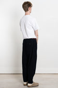 Universal Works FW23 Men's Collection Pleated Track Pant Cord Navy Calculus Victoria BC Canada