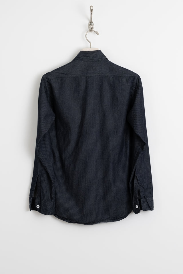 Post O'Alls, Indigo Dyed Herringbone Work Shirt, Size 2 Perfect Circle Men's Seasonal & Consignment Fashion Shop