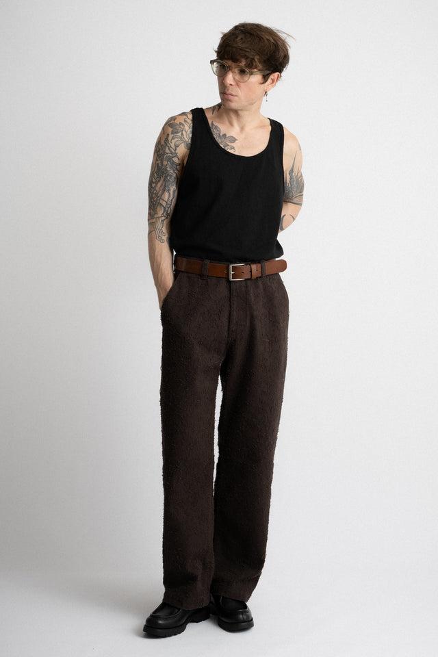 mfpen FW24 Men's Collection Punch Out Jeans Brown Perfect Circle Men's Seasonal & Consignment Fashion Shop