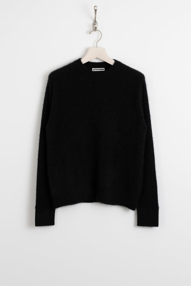 Kaptain Sunshine FW24 men's collection Royal Alpaca Knit Pullover Black Perfect Circle men's seasonal & consignment fashion shop