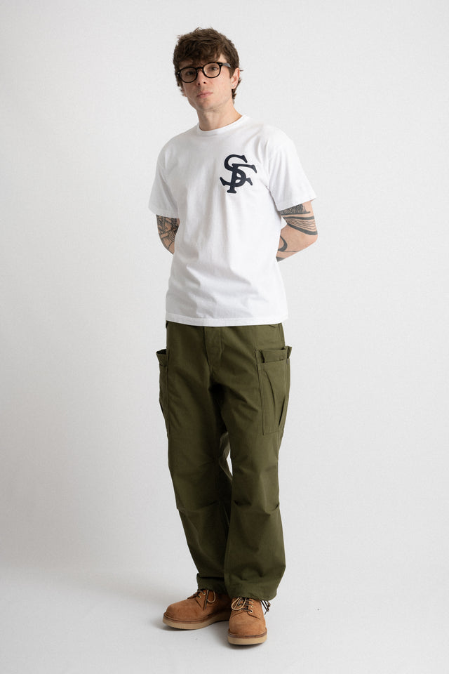 Sassafras Made in Japan SS24 Men's Collection SF Logo Type Tee 1/2 White Calculus Online Select Shop Canada