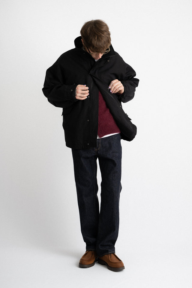 Kaptain Sunshine FW24 men's collection Short Mil Coat Black Perfect Circle men's seasonal & consignment fashion shop