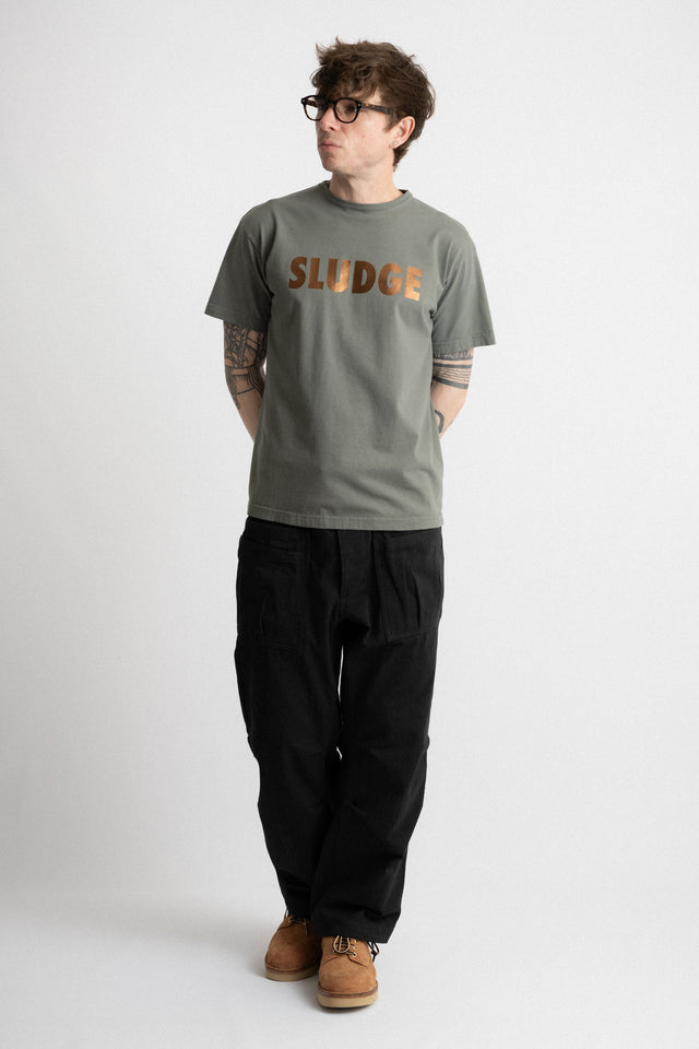 Sassafras Made in Japan SS24 Men's Collection Sludge Tee 1/2 Olive Calculus Online Select Shop Canada