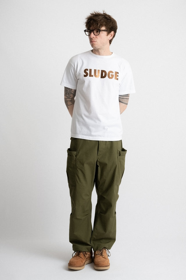 Sassafras Made in Japan SS24 Men's Collection Sludge Tee 1/2 White Calculus Online Select Shop Canada