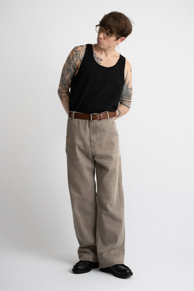 mfpen FW24 Men's Collection Straight Cut Rivet Jeans Washed Brown Perfect Circle Men's Seasonal & Consignment Fashion Shop