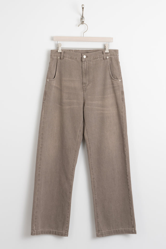 mfpen FW24 Men's Collection Straight Cut Rivet Jeans Washed Brown Perfect Circle Men's Seasonal & Consignment Fashion Shop