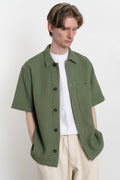 Universal Works SS24 Men's Collection Tech Overshirt Pike Waffle Birch Calculus Victoria BC Canada
