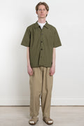 Universal Works SS24 Men's Collection Tech Overshirt Recycled Poly Tech Olive Calculus Victoria BC Canada