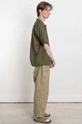 Universal Works SS24 Men's Collection Tech Overshirt Recycled Poly Tech Olive Calculus Victoria BC Canada