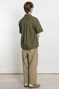 Universal Works SS24 Men's Collection Tech Overshirt Recycled Poly Tech Olive Calculus Victoria BC Canada