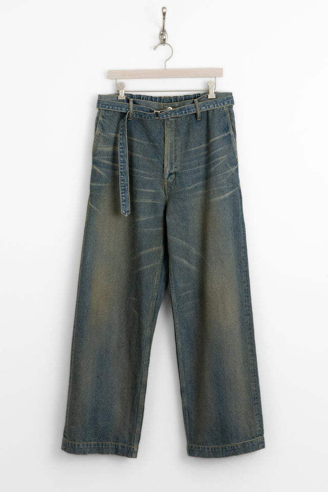 Yoko Sakamoto, Belted Trousers Vintage Indigo, Size L perfect circle men's seasonal and consignment online fashion shop
