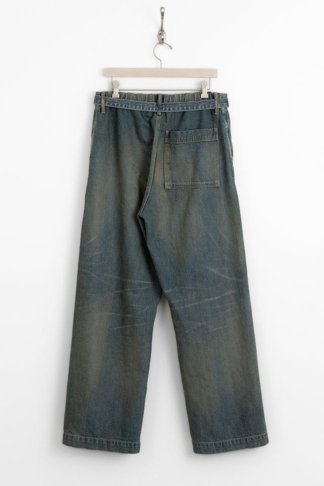 Yoko Sakamoto, Belted Trousers Vintage Indigo, Size L perfect circle men's seasonal and consignment online fashion shop
