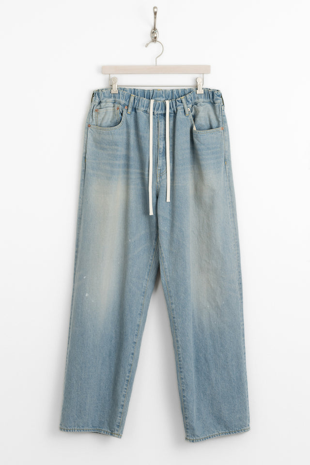 Yoko Sakamoto, Five Pocket Easy Pants Light Indigo, Size L perfect circle men's seasonal and consignment online fashion shop