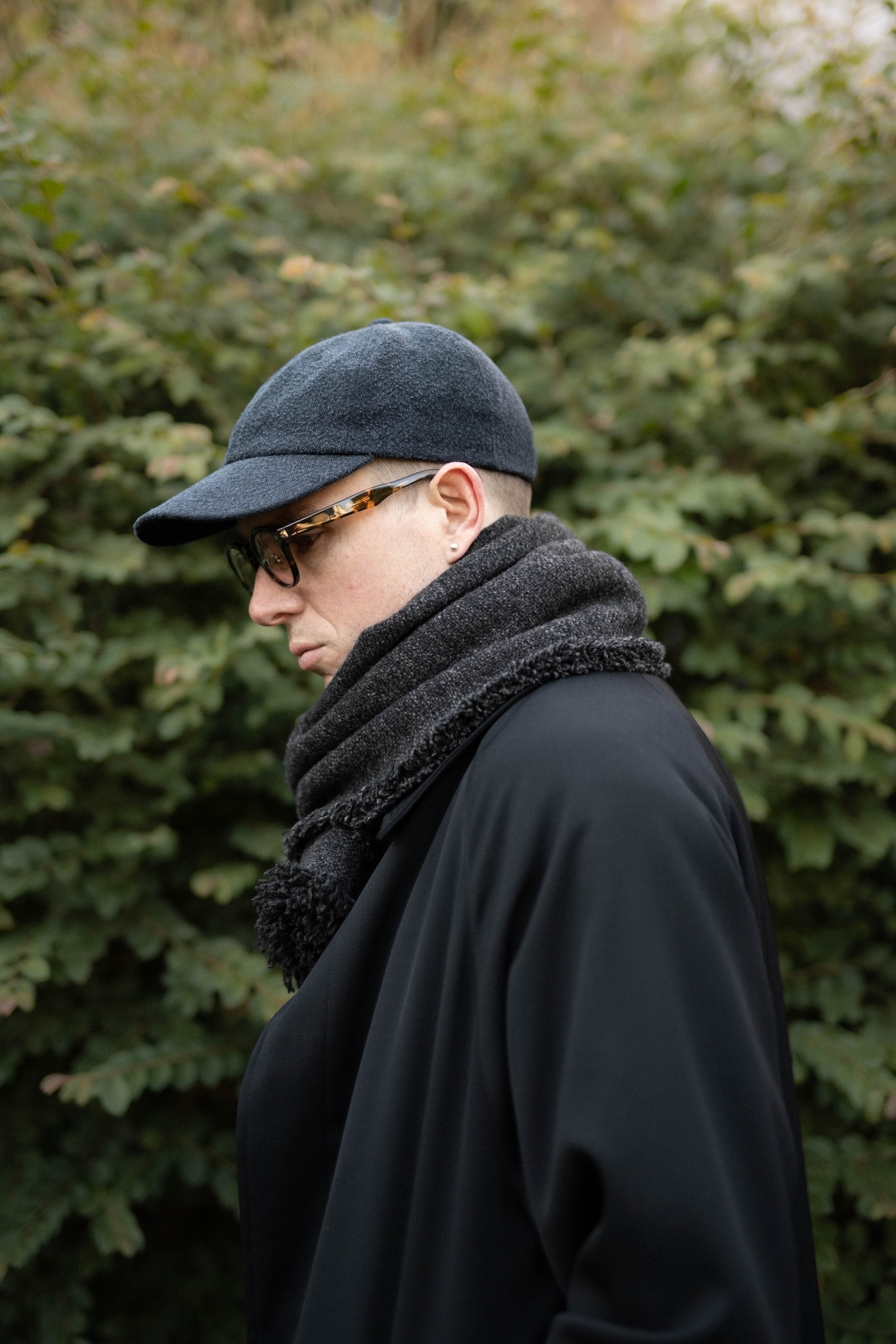 YOKO SAKAMOTO GIFT SHOP CAP ブラック シルク リネン Yoko Sakamoto, Gift Shop Cap Silk / Linen, Black – Perfect Circle