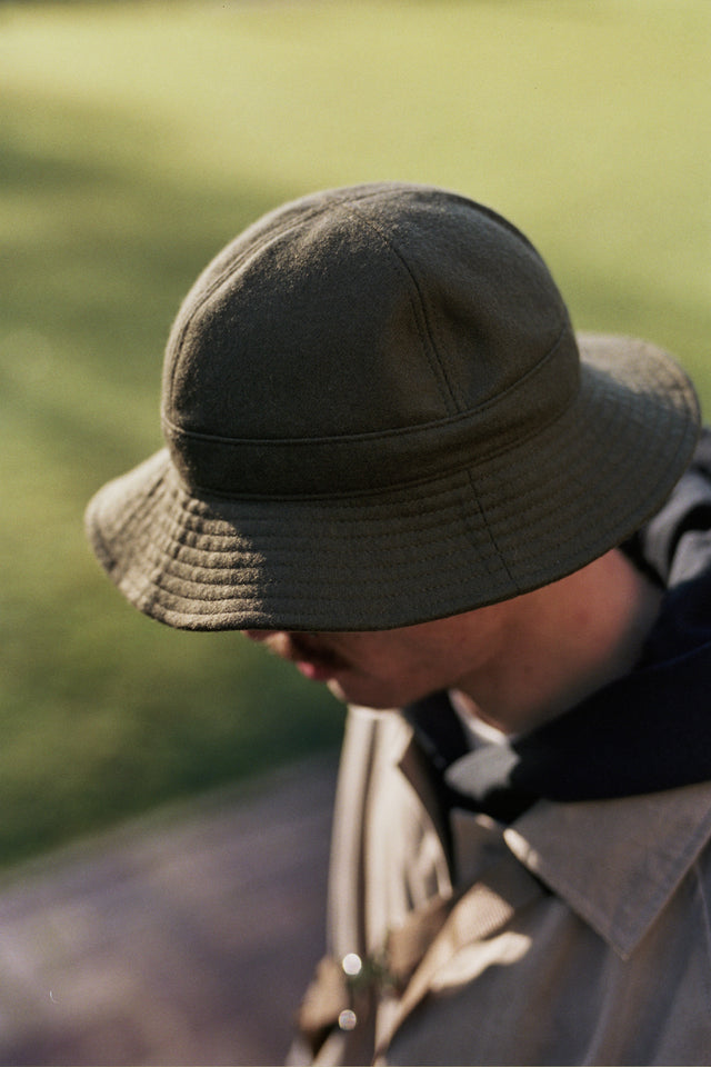 Found Feather Japan US Navy Hat British Melton Wool Olive Calculus Victoria BC Canada